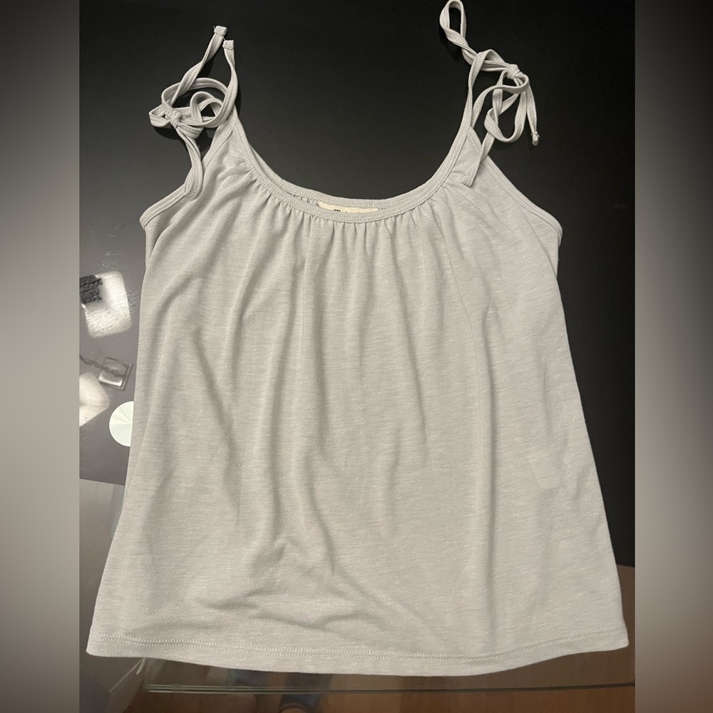 Madewell Flowy Grey Tank With Tie Straps - Size XXS